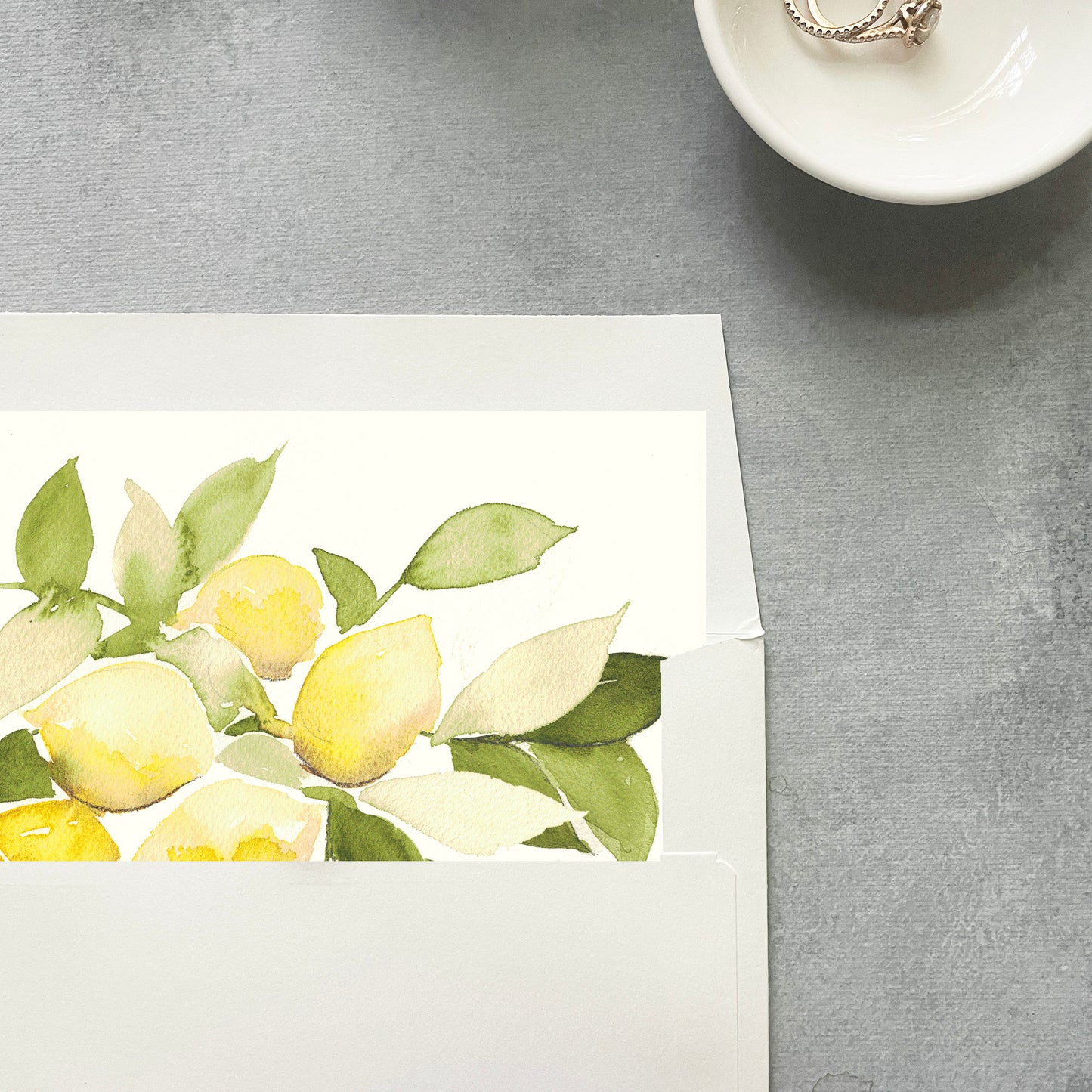 Lemon Amalfi Coast Envelope Liner | Square Flap | Set of 10