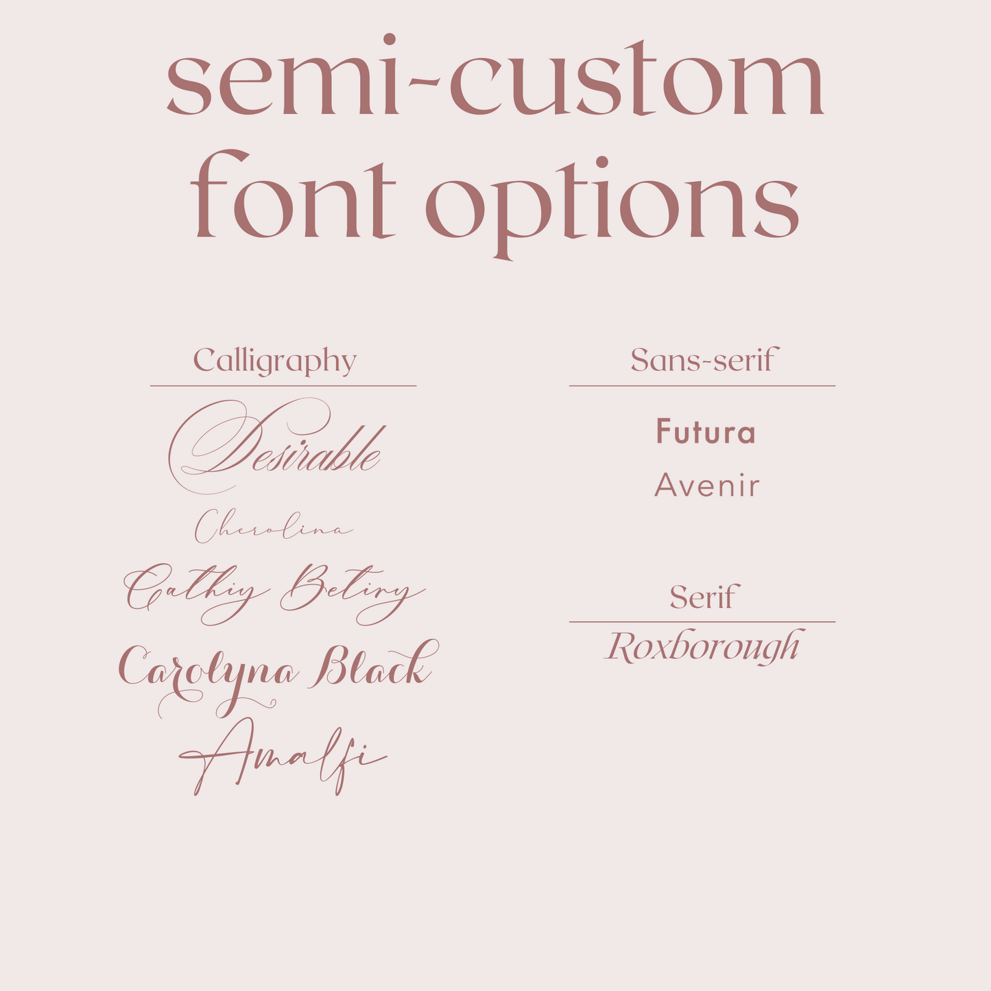 Semi-custom Modern Calligraphy Wedding Menu | Set of 10 | Printed