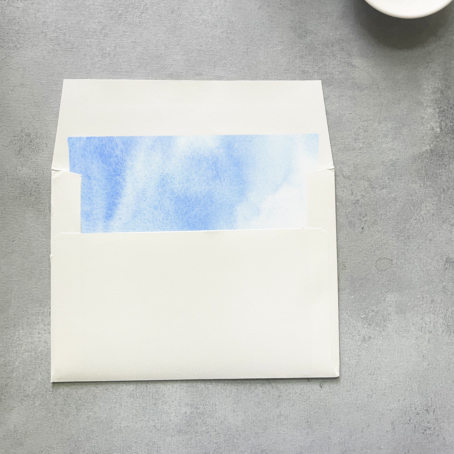 Blue Watercolor Envelope Liner | Square Flap | Set of 10
