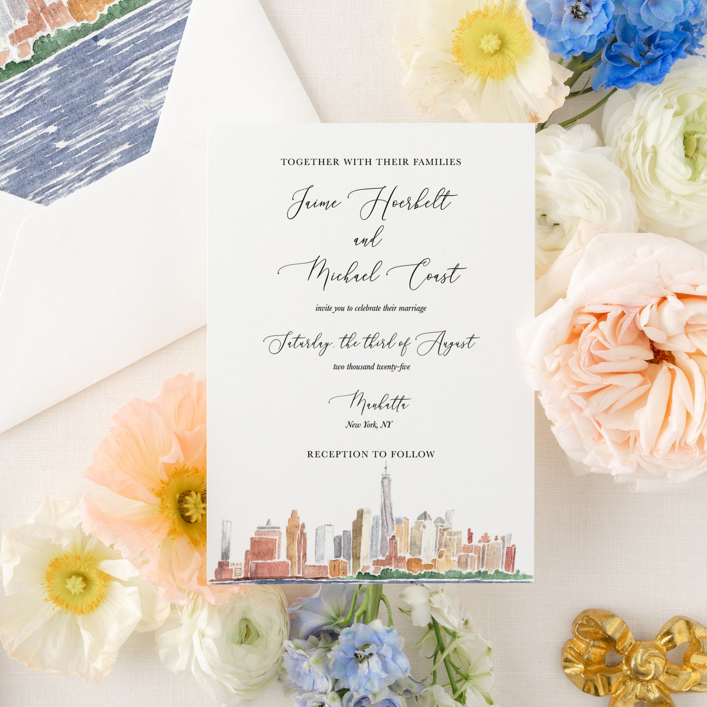 The City Collection - New York | Semi-Custom Watercolor Wedding Invitations