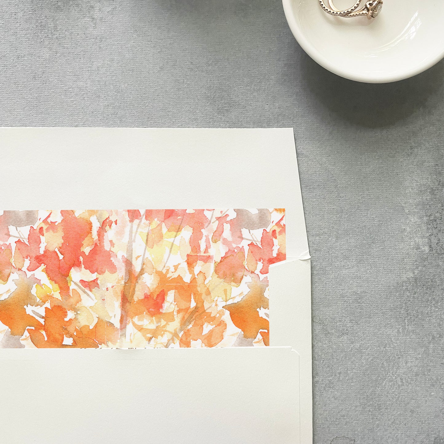 Fall Watercolor Envelope Liner | Square Flap | Set of 10