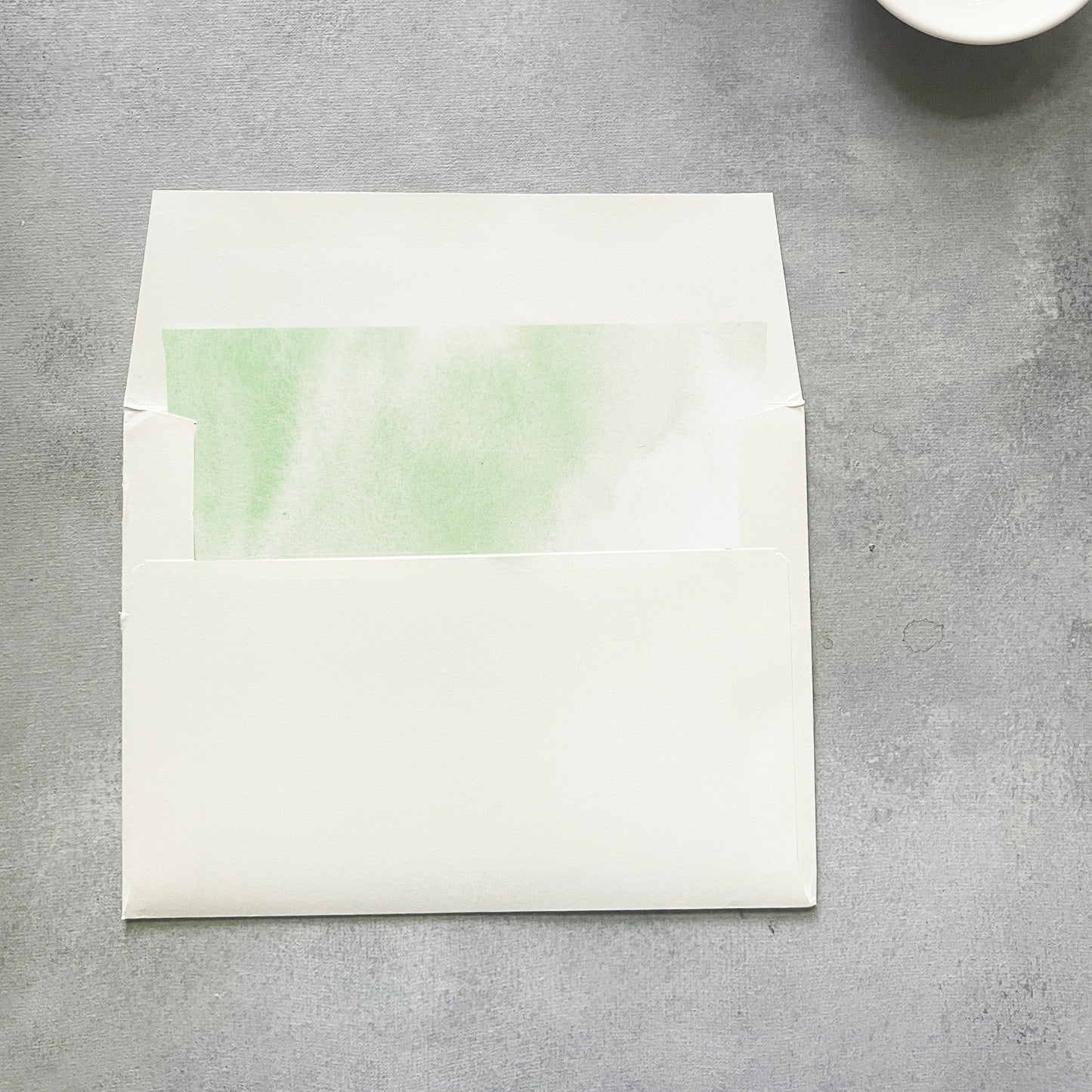 Sage Green Watercolor Envelope Liner | Square Flap | Set of 10