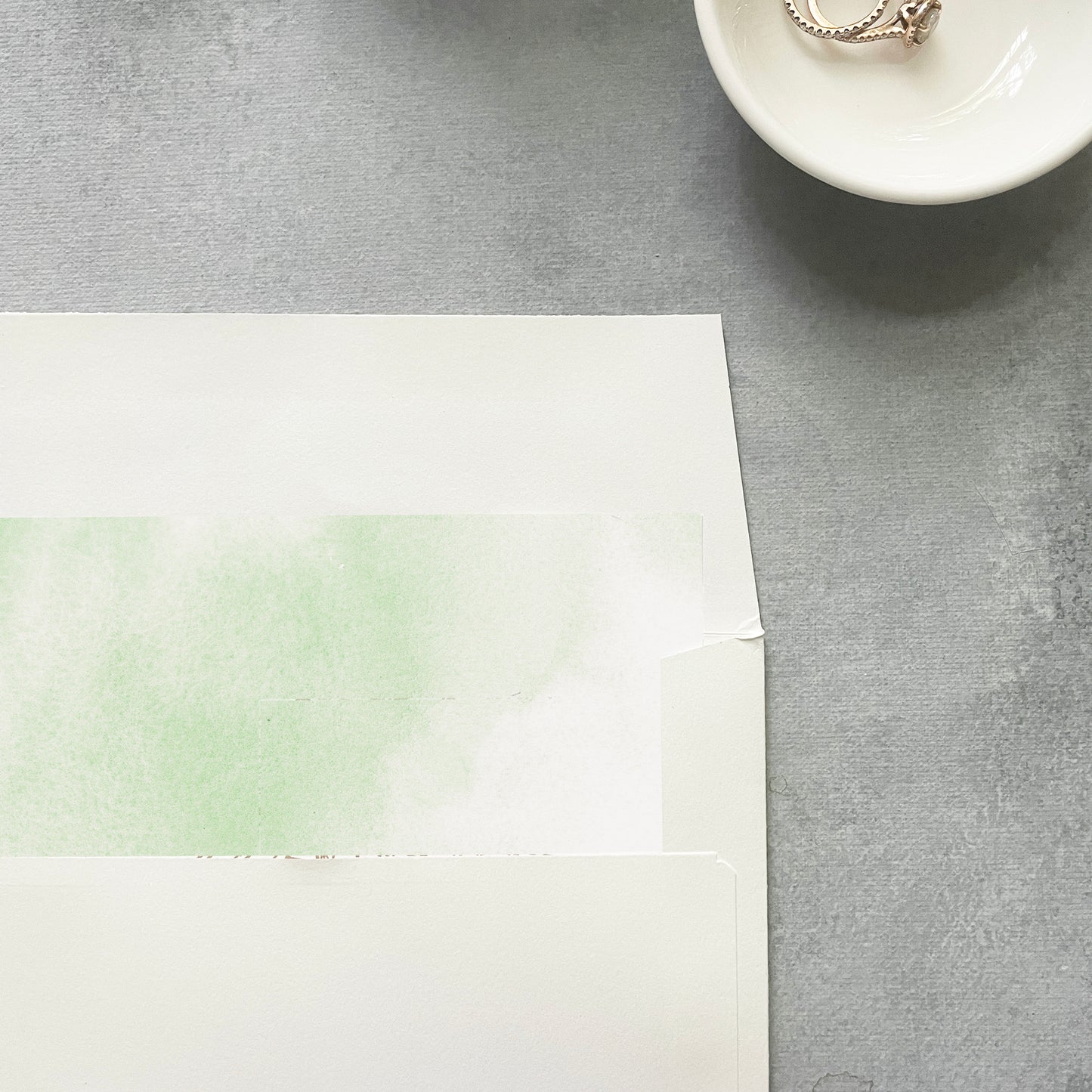 Sage Green Watercolor Envelope Liner | Square Flap | Set of 10