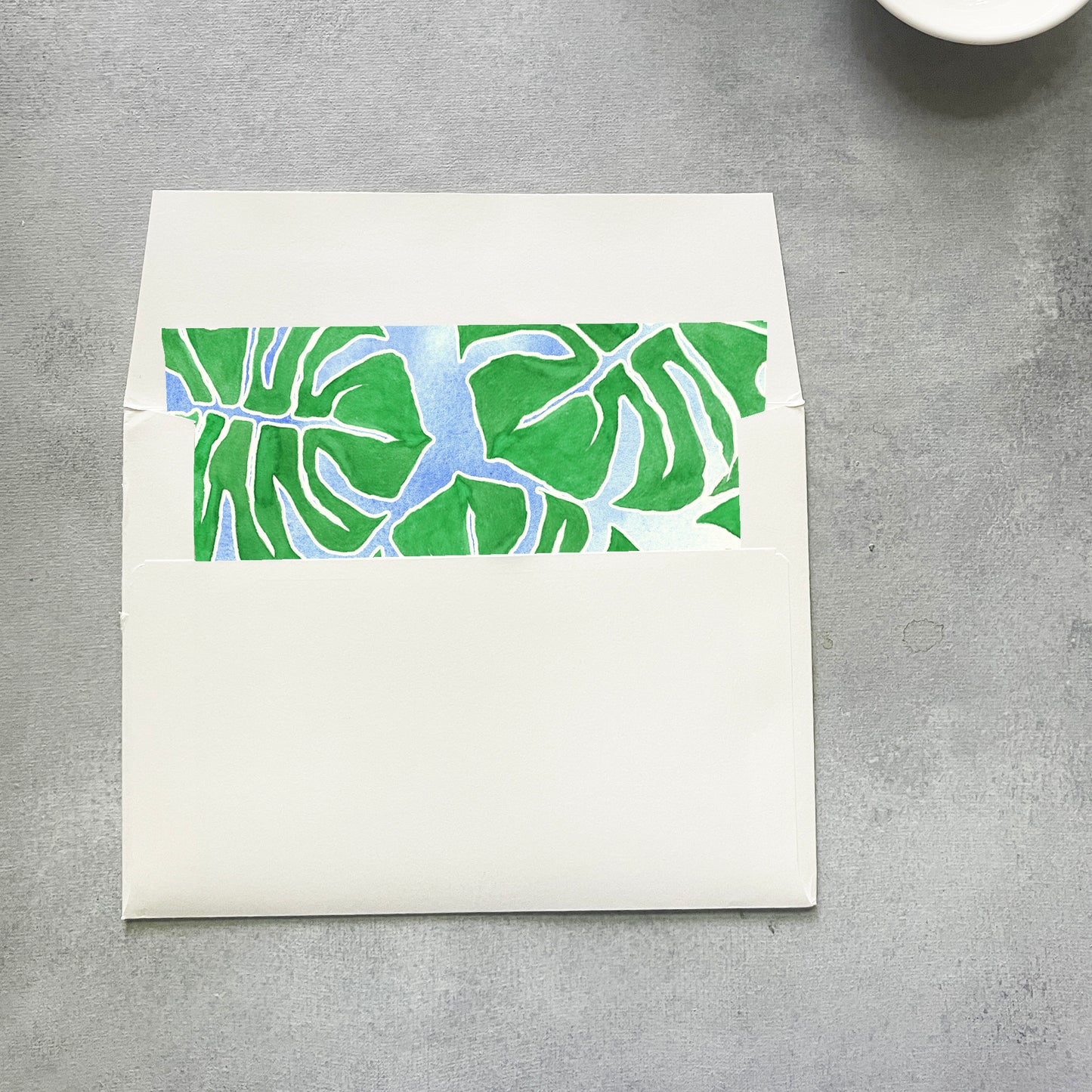Monstera Tropical Envelope Liner | Square Flap | Set of 10
