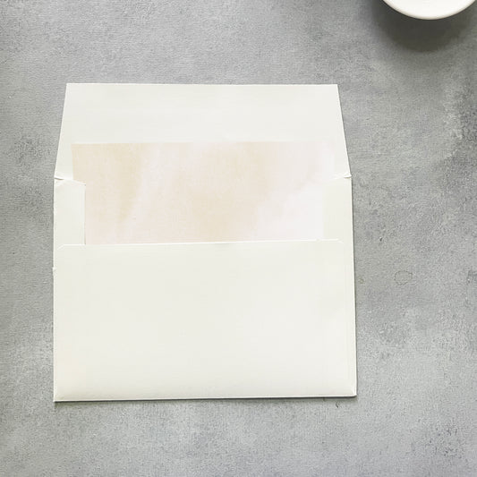 Neutral Beige Watercolor Envelope Liner | Square Flap | Set of 10
