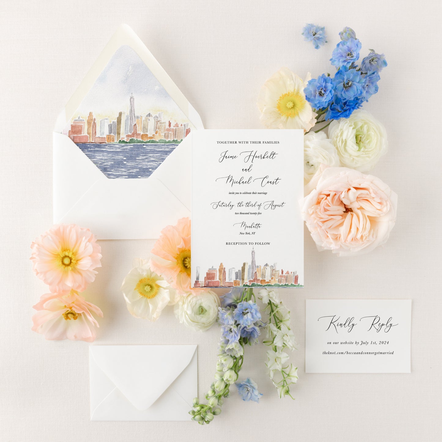 The City Collection - New York | Semi-Custom Watercolor Wedding Invitations