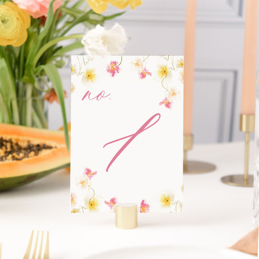 Bright Floral Poppies Watercolor Table Numbers | Watercolor Paper