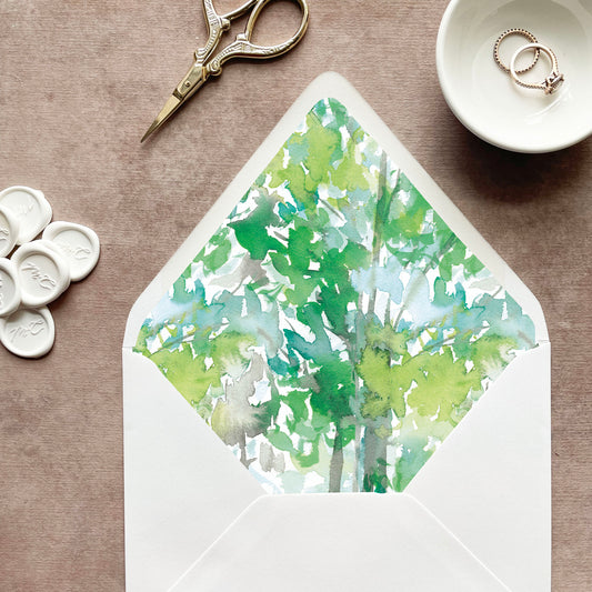 Summer Watercolor Envelope Liner | Euro Flap | Set of 10
